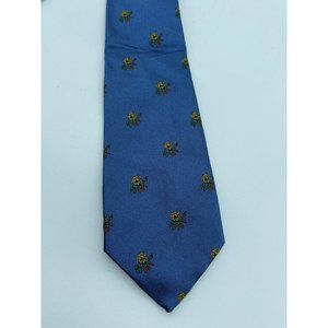 Vintage Silk Hubert De Saligny Blue and Floral Tie